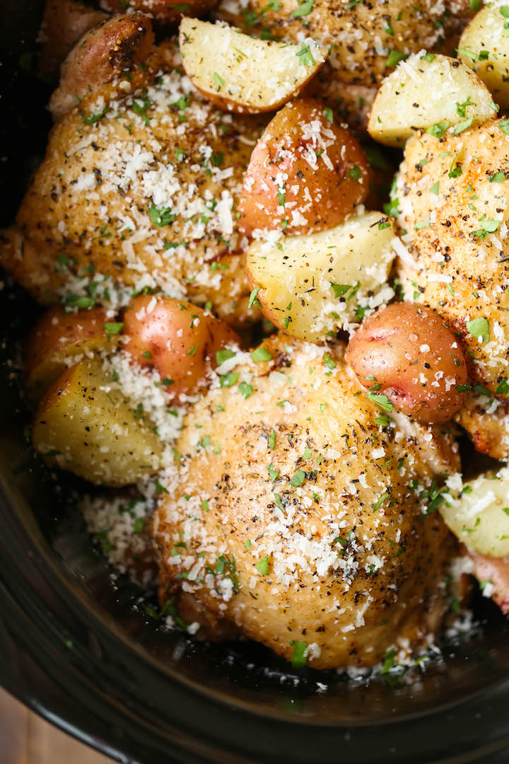IC Friendly Recipes Slow Cooker Garlic Parmesan Chicken and Potatoes