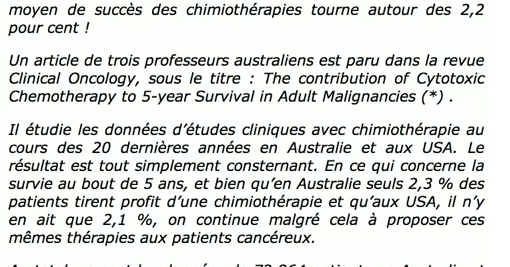 Aborde Un Sérieux Problème De Génération La Génération Evolution!: Problème de Santé: L'arnaque du Cancer!!