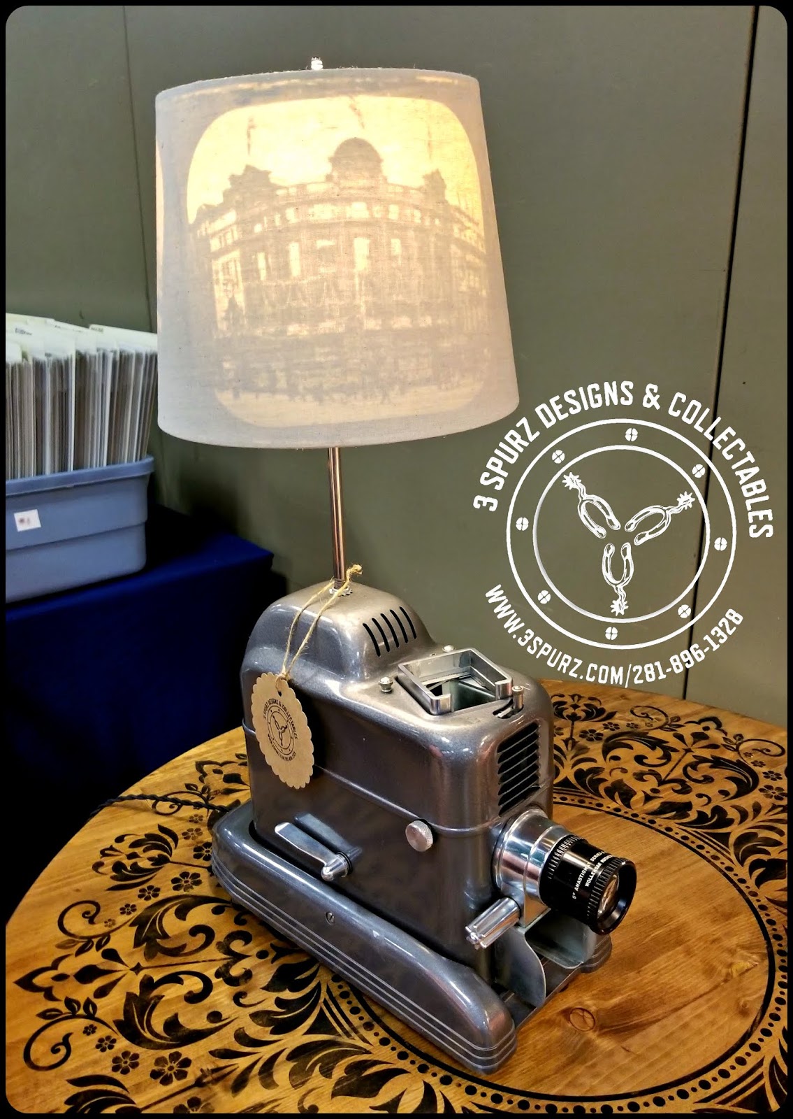 3 Spurz DandC Repurposed /Refurbished Creations!! Slide projector lamp