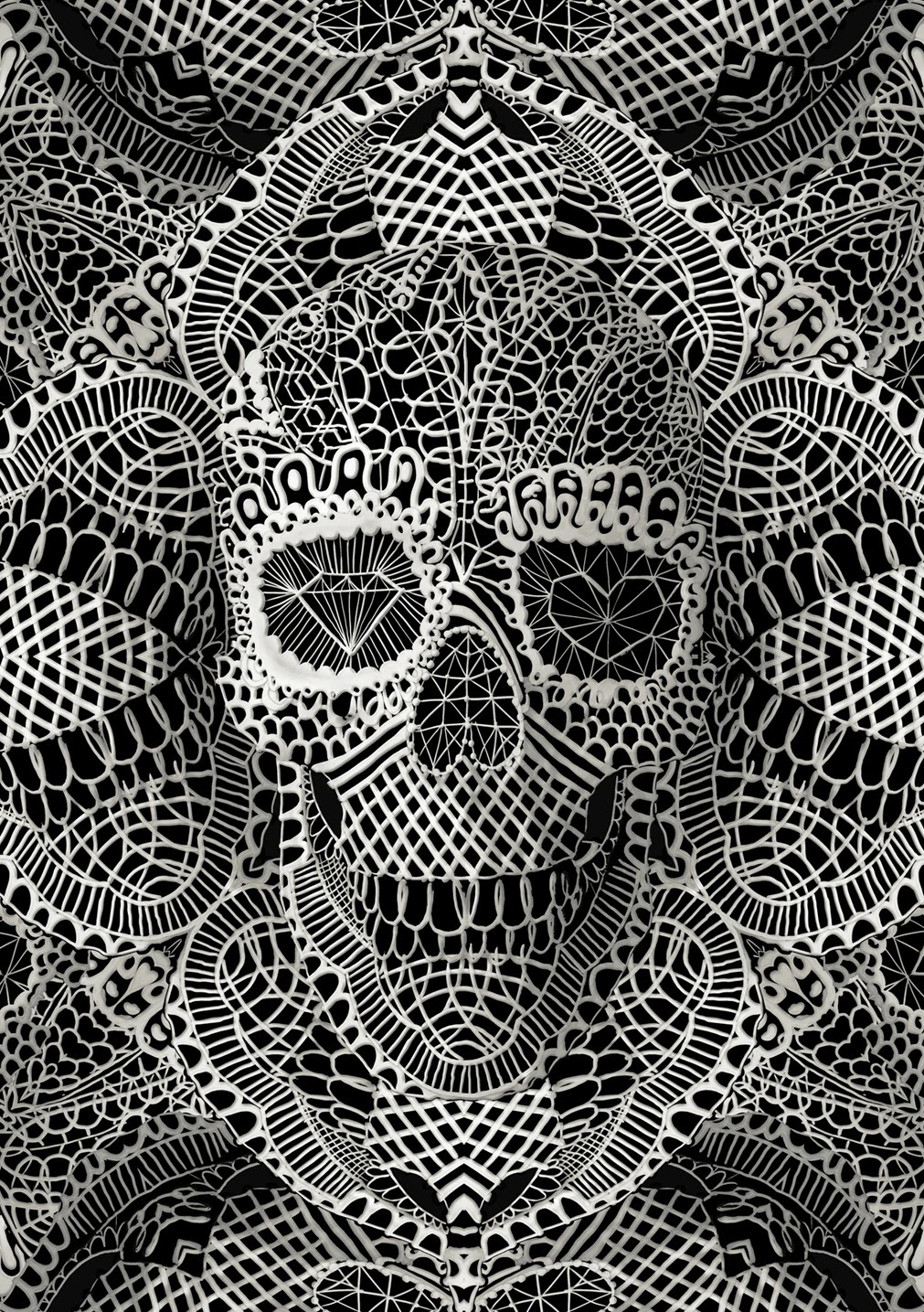 ©Ali Gulec. The Message. Decorative Skulls. Mixed Media