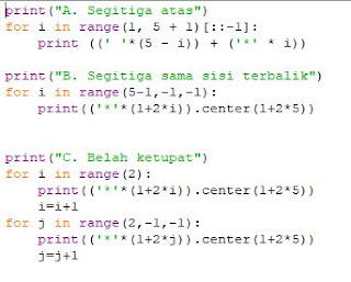 Membuat segitiga bintang di python - Juuzza dev.