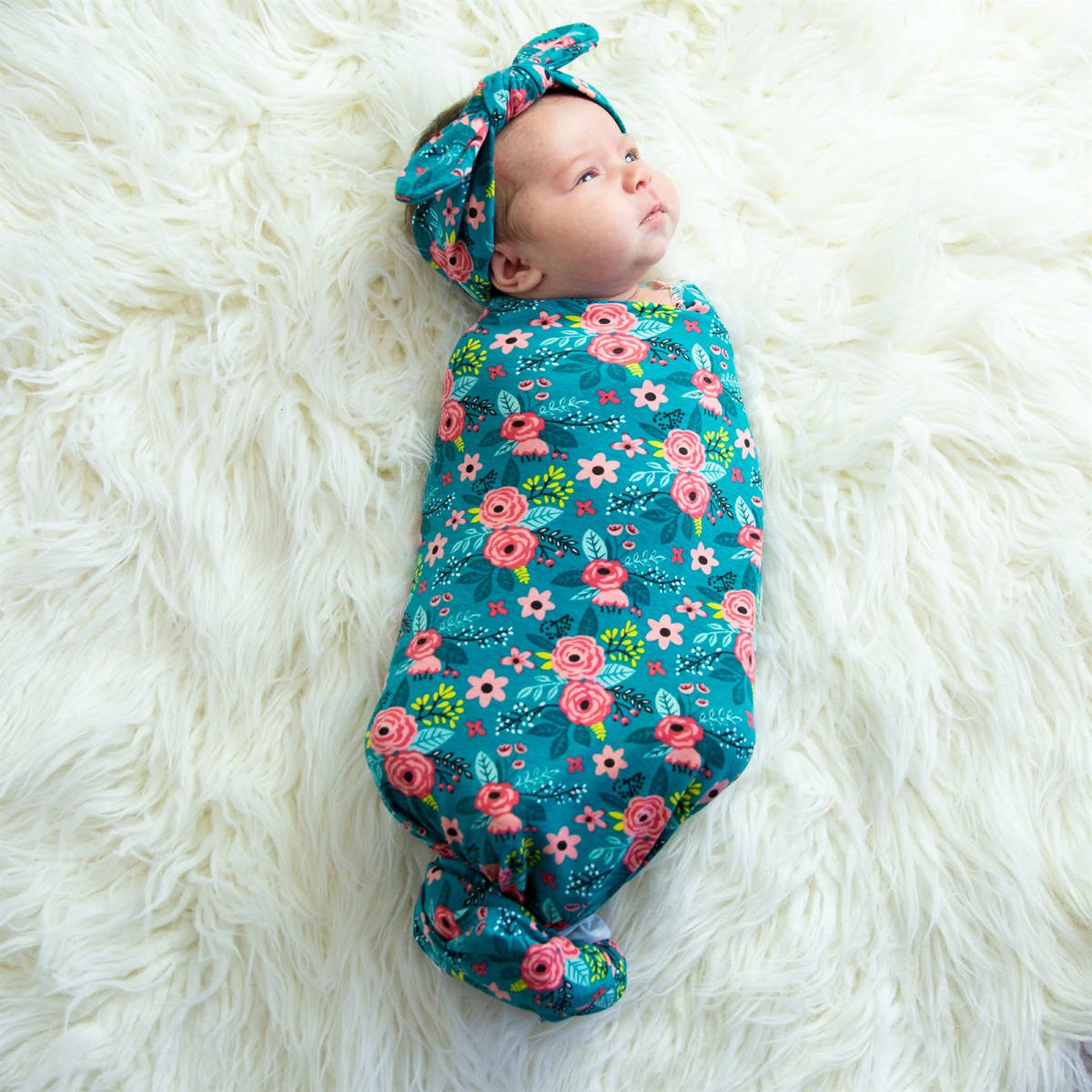 baby swaddle and headband