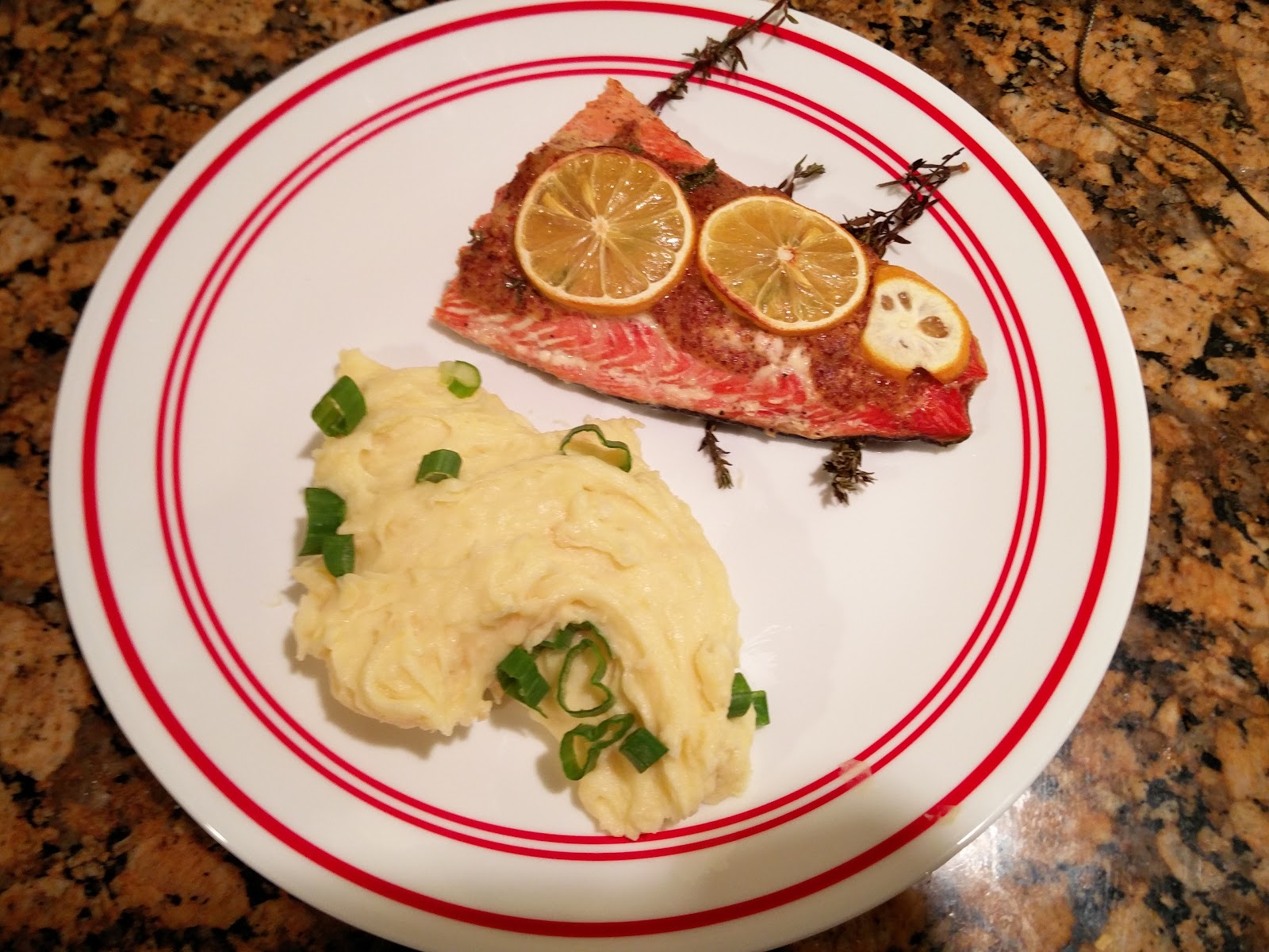 Nick and Alona Kitchen Roasted Salmon with thyme and honeymustard