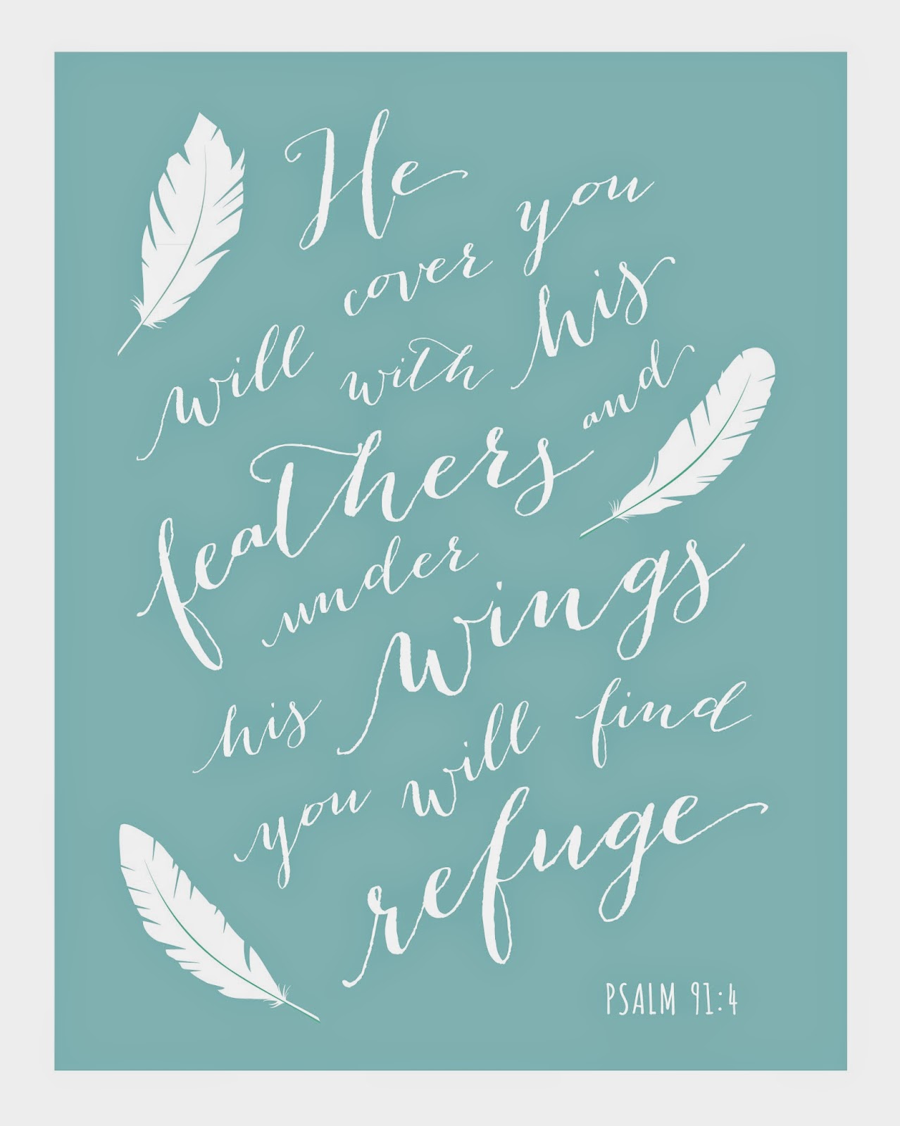 Psalm 91:4 Free Printable Jacqueline Dziadosz, Invitations & Design