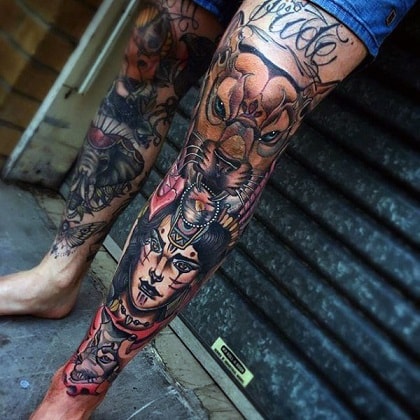 pretty leg tattoos