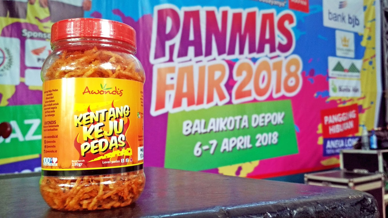 Produk kuliner UKM UMKM IKM Depok Awondis hadir di acara bazar PANMAS FAIR 2018