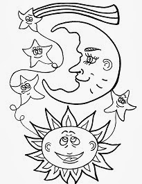 desenhos de sol e lua para pintar