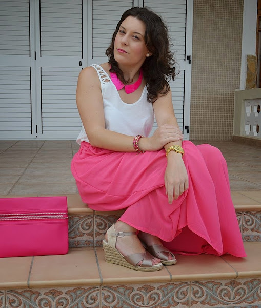 falda rosa, 10 pavos, castellón, blog de moda, fashion blogger, mi vestido azul, blogger