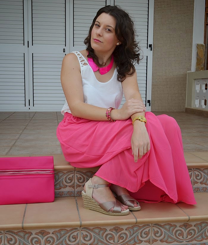 falda rosa, 10 pavos, castellón, blog de moda, fashion blogger, mi vestido azul, blogger