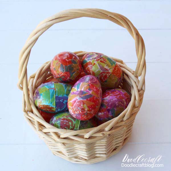 Mod Podge Floral Tissue Paper Easter Eggs DIY