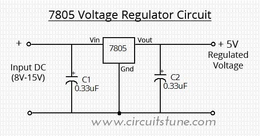 7805 Voltage Regulator Circuit