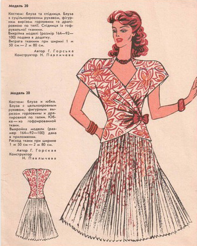 Ретро выкройки красивых платьев. Мода 80х