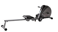 Sunny Health & Fitness SF-RW5606 Premium Rowing Machine, with an elastic cord resistance system with 4 levels of adjustable tension