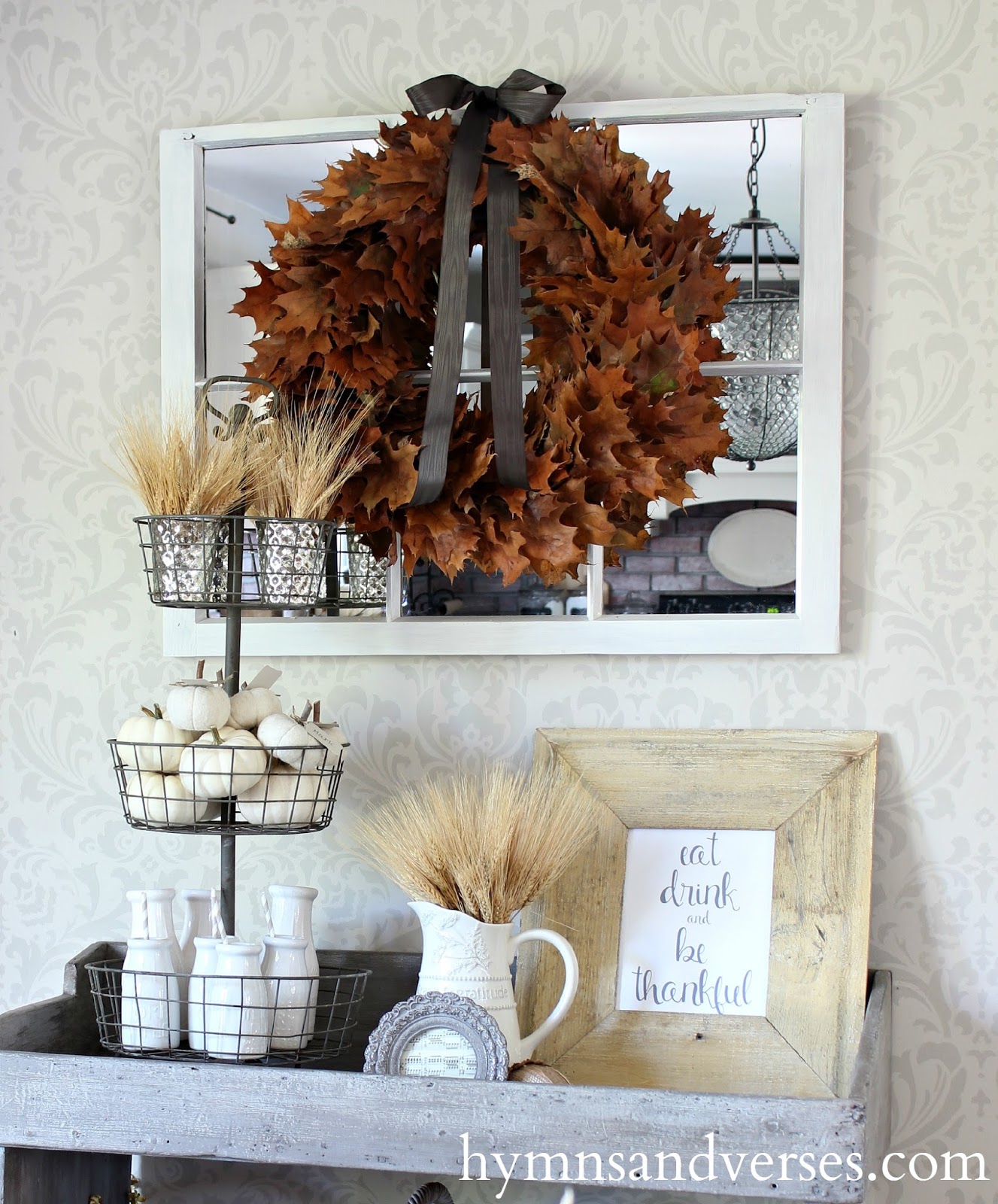 diy fall oak leaf wreath hymns and verses