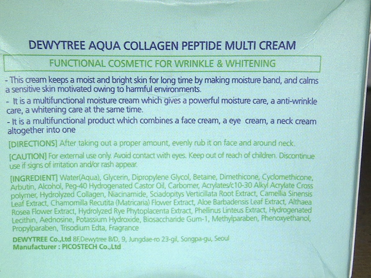 aqua collagen peptide multi cream