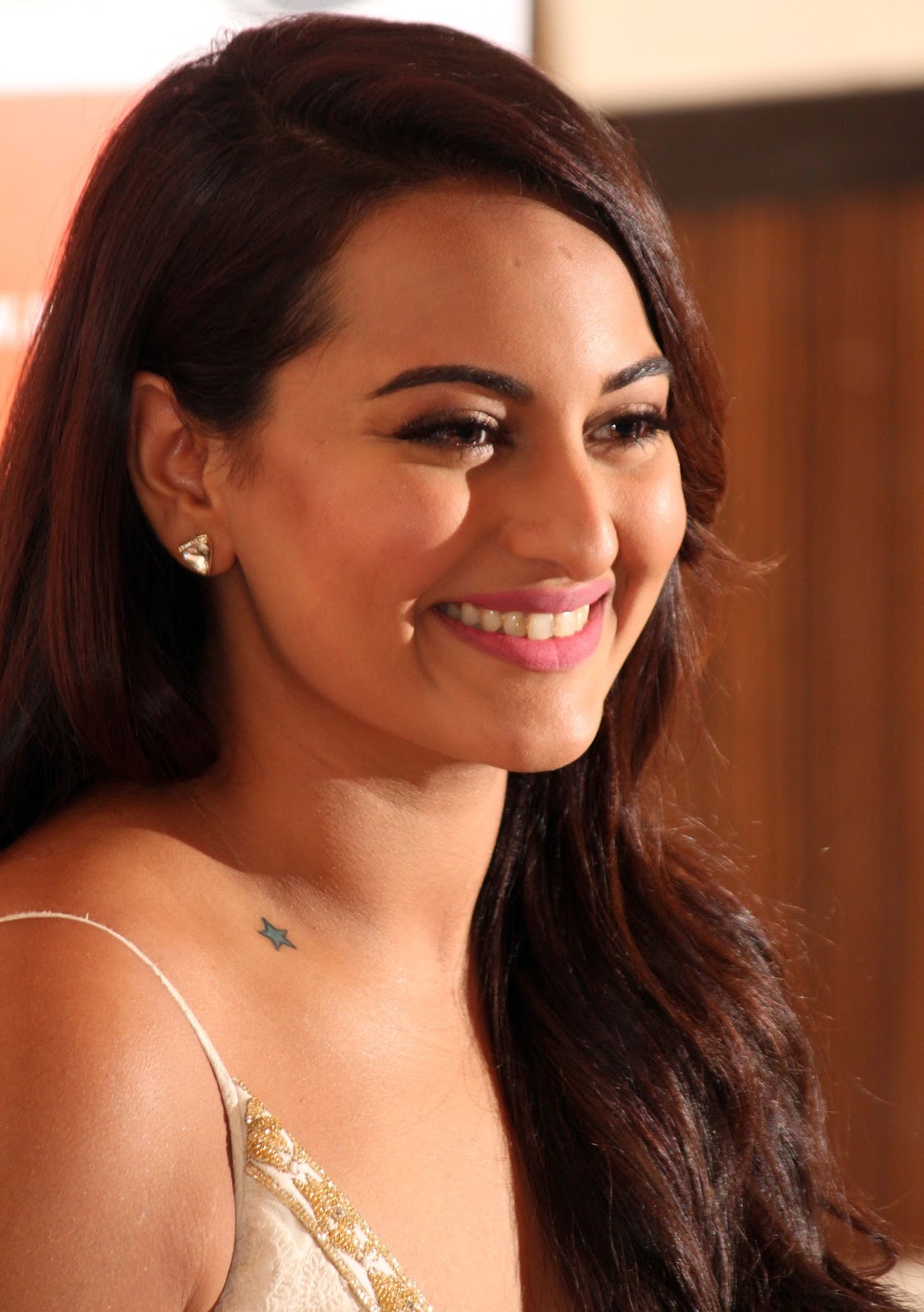 Sonakshi Sinha Looking Glamourous In White Dress