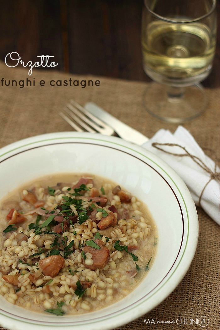 orzotto funghi e castagne