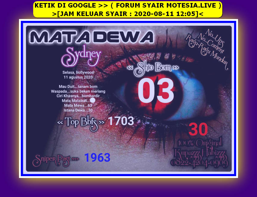 1 New Message Kode Syair Sydney 11 Agustus 2020 Forum Syair Togel Hongkong Singapura Sydney