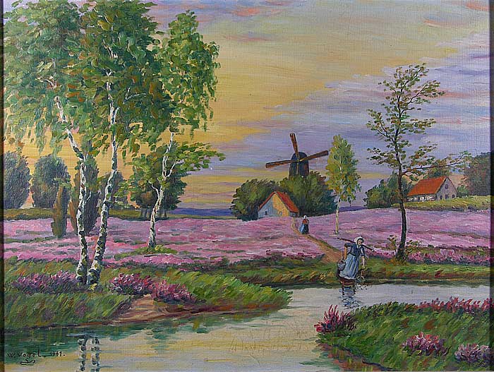 Worpsweder Maler R Meinecke Motiv Birkenallee Im Herbst In