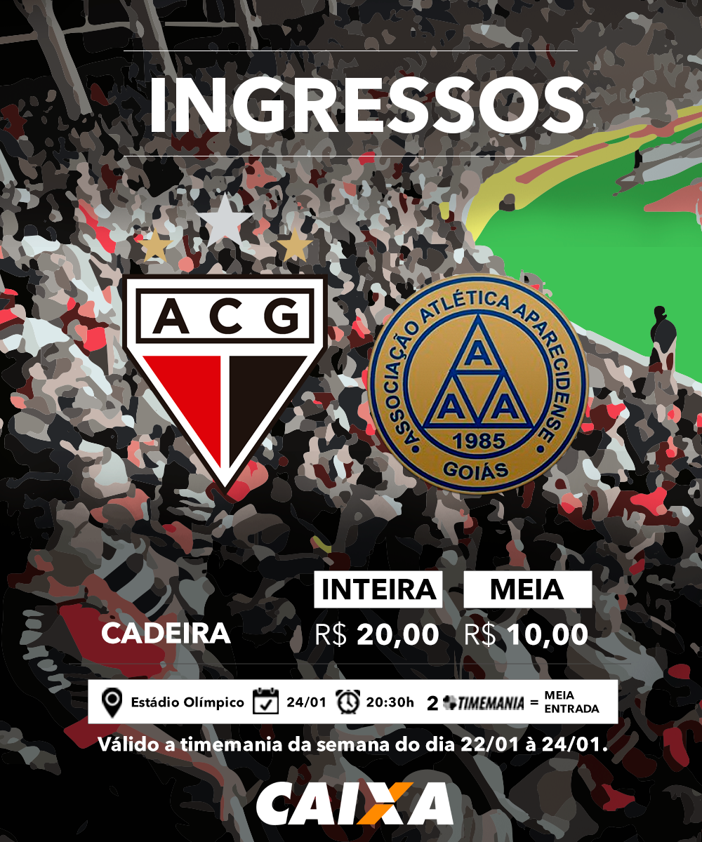Começa hoje (23) venda de Ingressos para AtléticoGO X Aparecidense