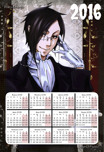 calendario 2016 kuroshitsuji