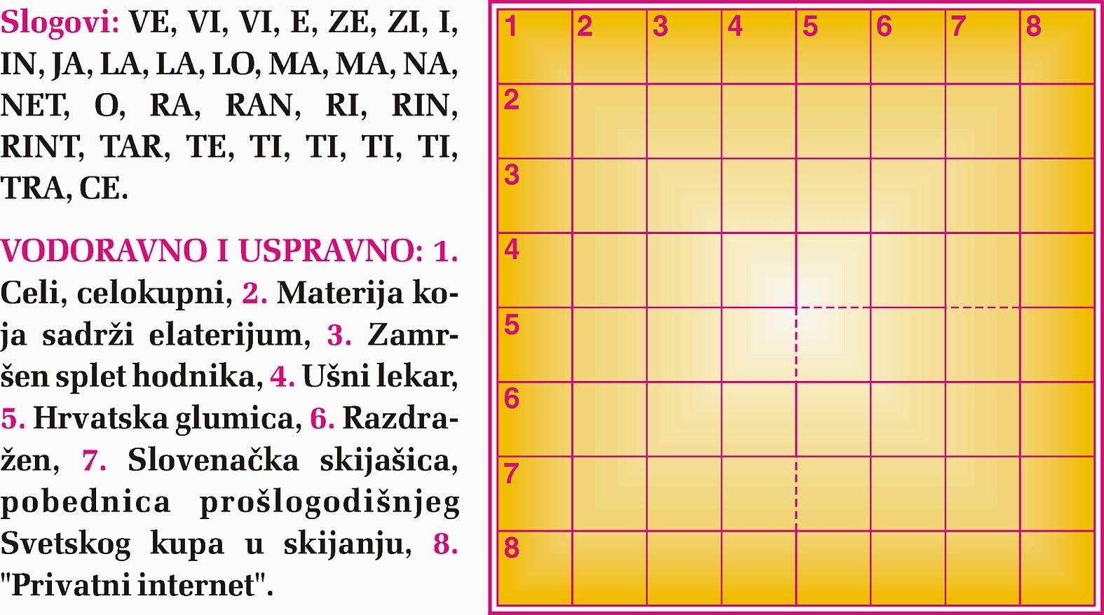 МИРОСЛАВЉЕВА ЕНИГМАТИКА: KVADRAT 8x8 - 08