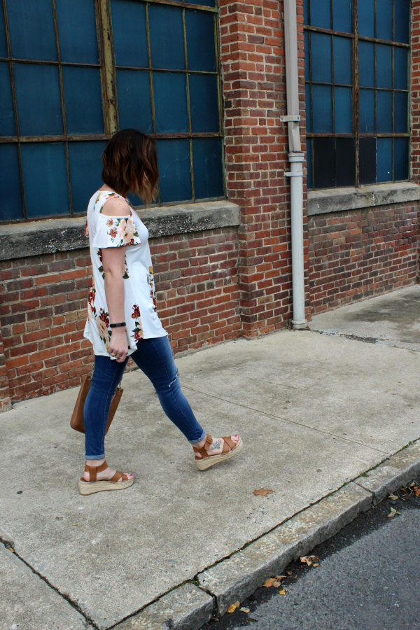simple addiction, floral top, spring style, style on a budget, casual style