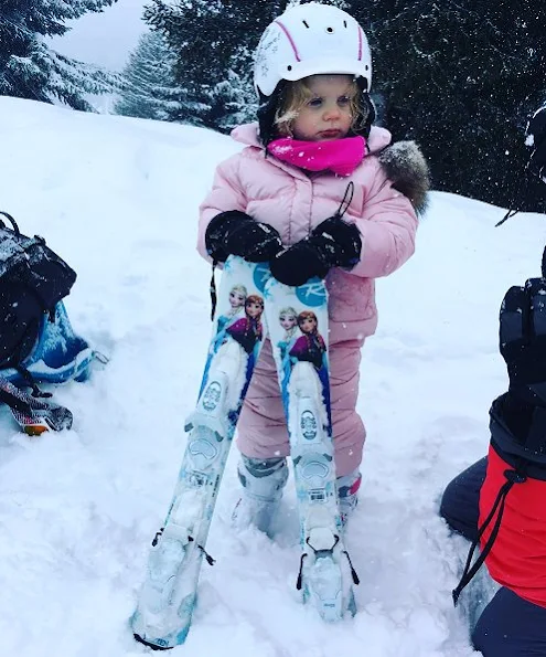 Princess Charlene is currently having a winter holiday with her twins. Princess Gabriella’s first time on skis. Winter Holiday at Gstaad Ski Resort