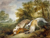 Greyhounds Coursing a Fox by Thomas Gainsborough, image copyrighted by English Heritage Prints
