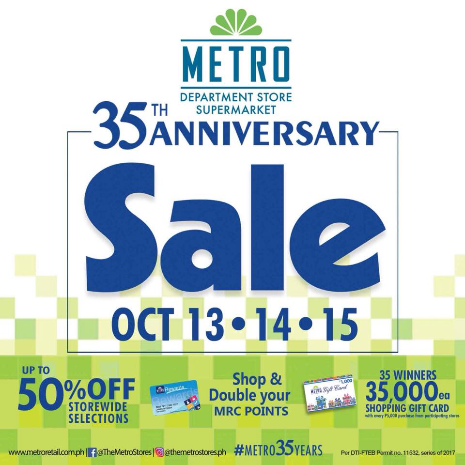 Manila Shopper Metro Stores Anniversary Sale Oct 1315 2017
