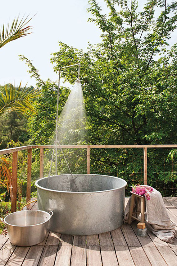 Outdoor shower | Image of Graine & Ficelle via Condé Nast Traveller