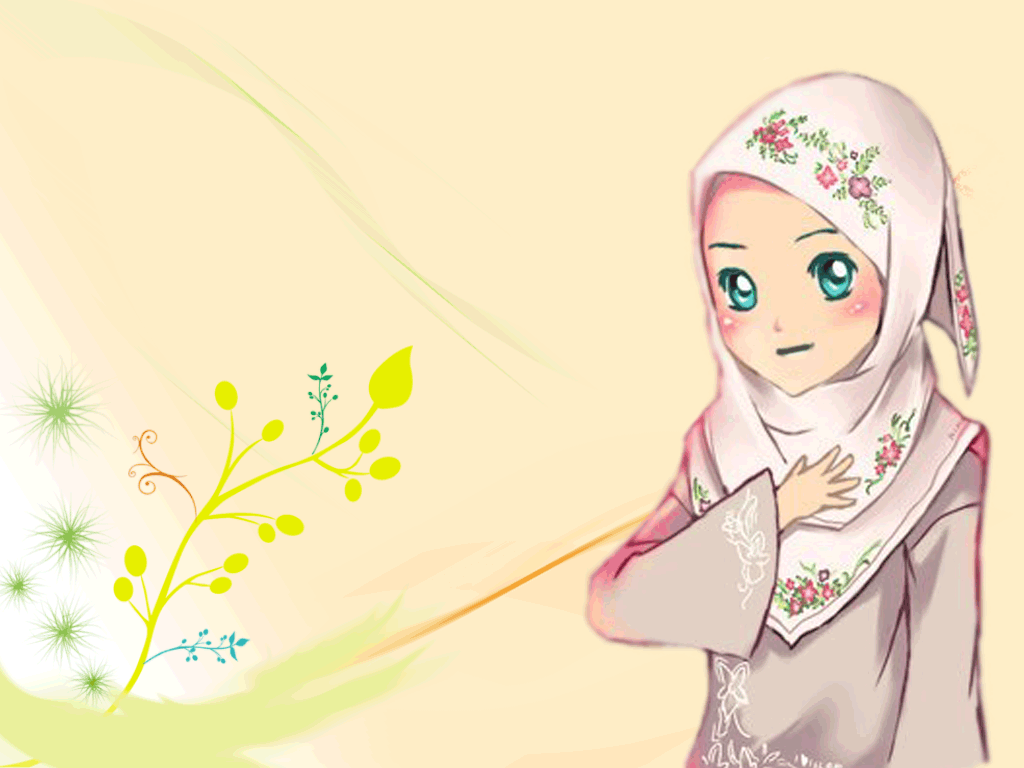 Gambar Kartun Muslimah Cantik Berhijab Animasi Bergerak - Si Gambar