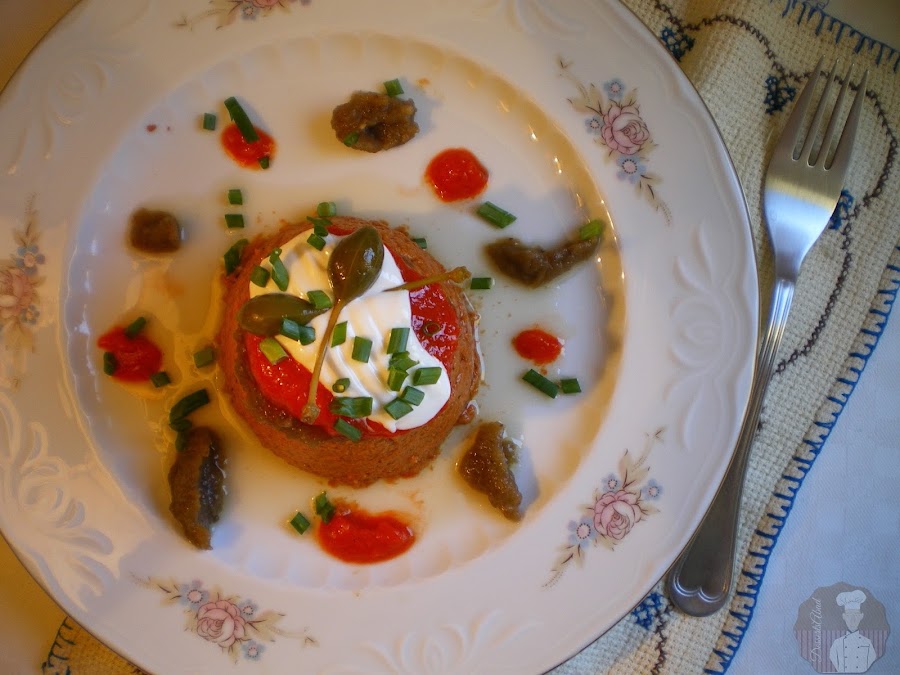 Pastel escalivado de pimientos y berenjenas