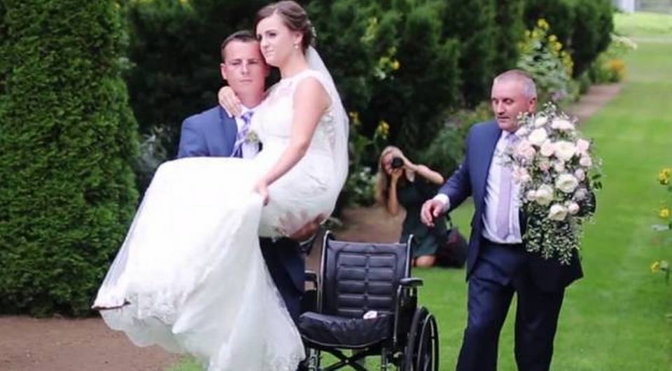 Bride In Wheelchair. Let Your Hair Down!