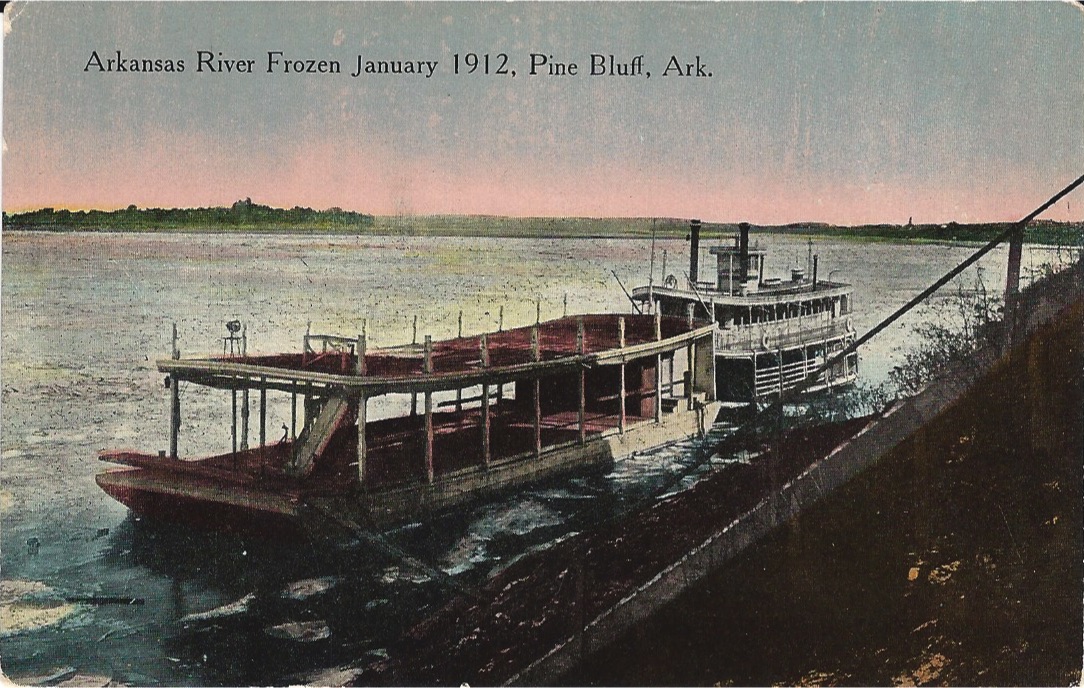 Arcane Arkansas History Arkansas River at Pine Bluff Frozen Over