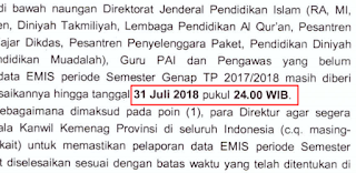 31 Juli 2018 Batas Akhir Emis Madrasah 2017/2018