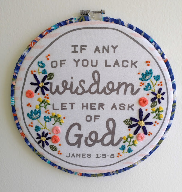 embroidery details added to a scripture quote