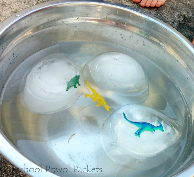 Ice Egg Dinosaur Preschool Science Experiment | Preschool Powol Packets