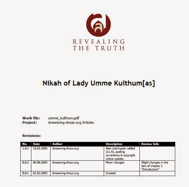 Nikah of Lady Umme Kulsoom (as)