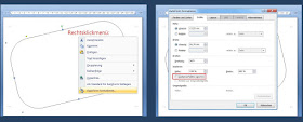 Grafik mit 2 Screenshots aus Word: links Rechtsklickmenü, rechts Fenster "AutoForm formatieren"