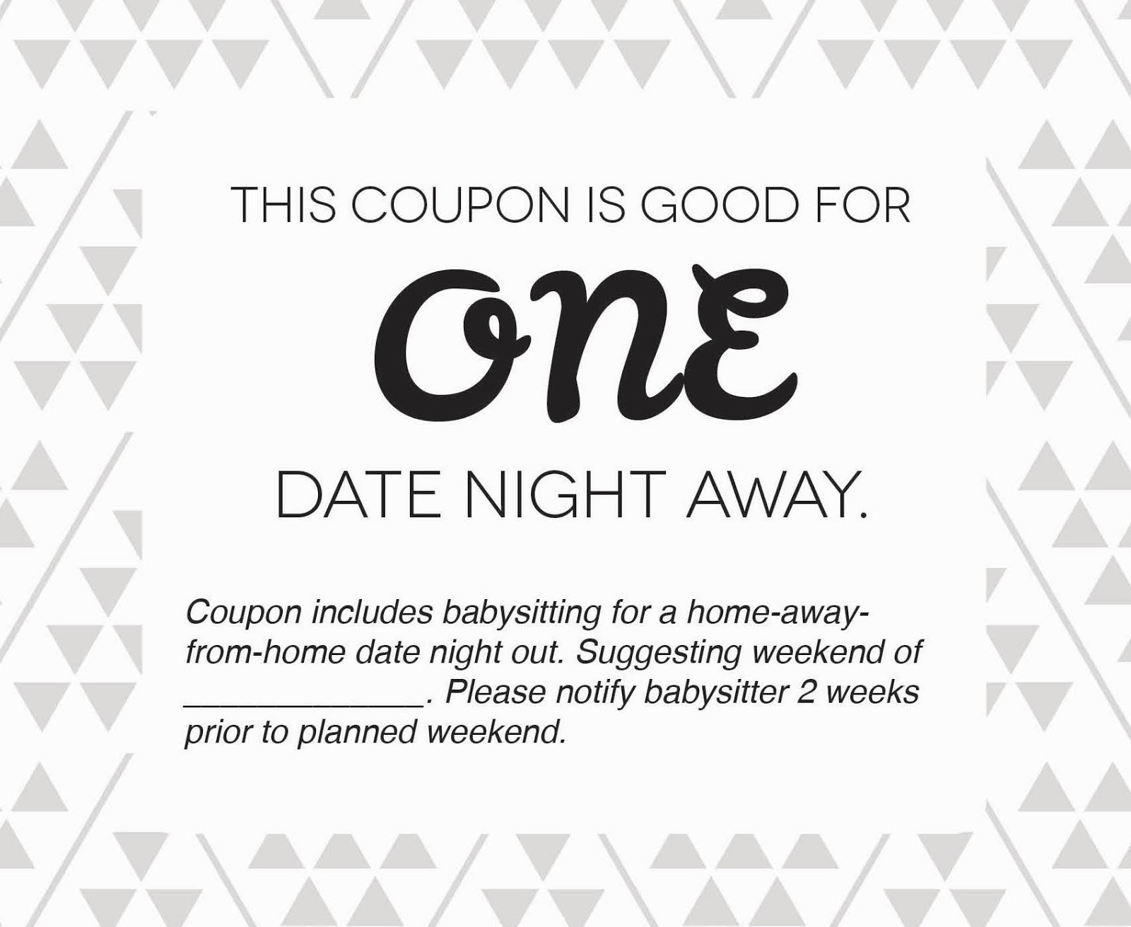 Free Printable Date Night Babysitting Coupon Template