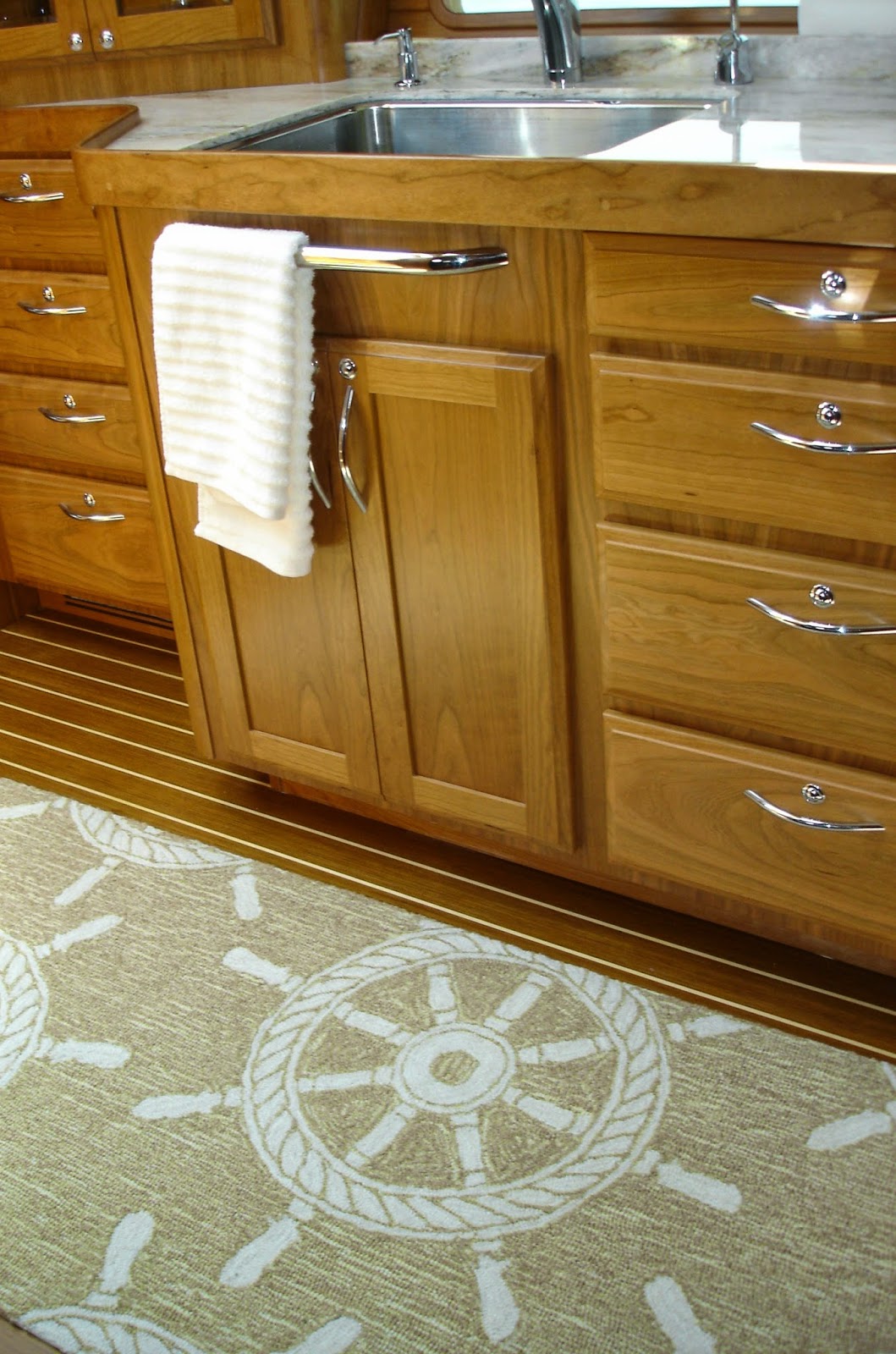 Everything Coastal Outing A Yacht Galley With Nautical Rugs Outing A Yacht Galley With Nautical Rugs