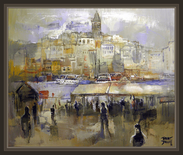 ESTAMBUL-ISTANBUL-GALATA-PAISAJES-PINTURA-CUADROS-PINTOR-ERNEST DESCALS-