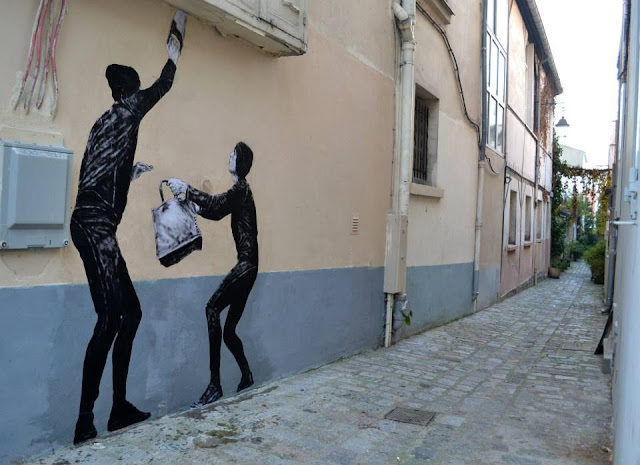 "Break In" New Street Piece By Levalet On The Streets Of Paris, France. 4