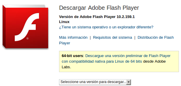Mente Leal: Instalar Adobe Flash Player 64 bits para 