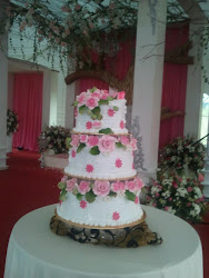 cream cake fresh tier pink theme colour