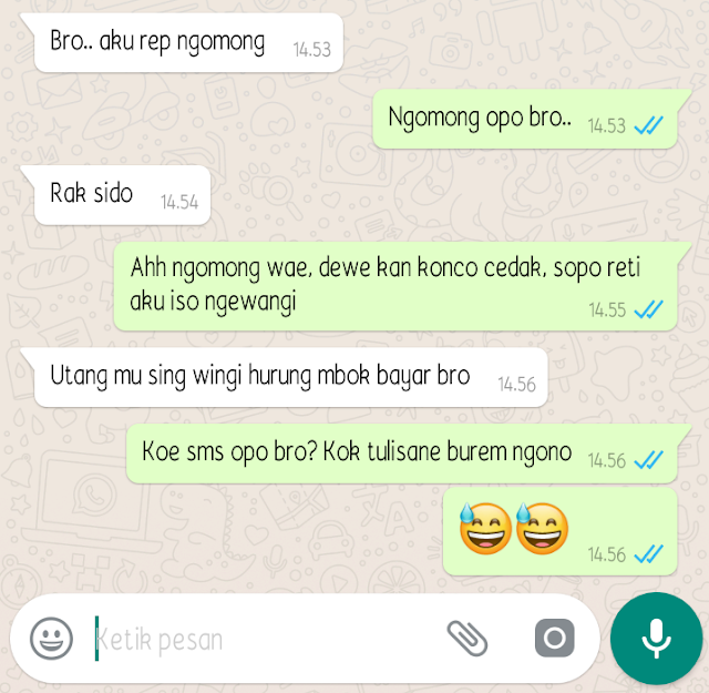 Kumpulan chat WA (Whatsapp) Lucu bahasa Jawa Warta Pagi. 