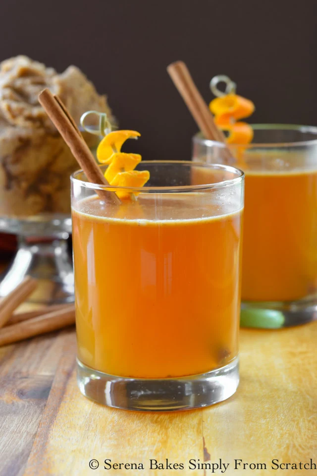 Hot Apple Cider Buttered Whiskeys are a perfect warm up for holiday entertaining.