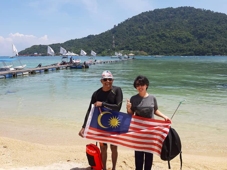 First swim around Pulau Perhentian Kecil with Claire Parsons