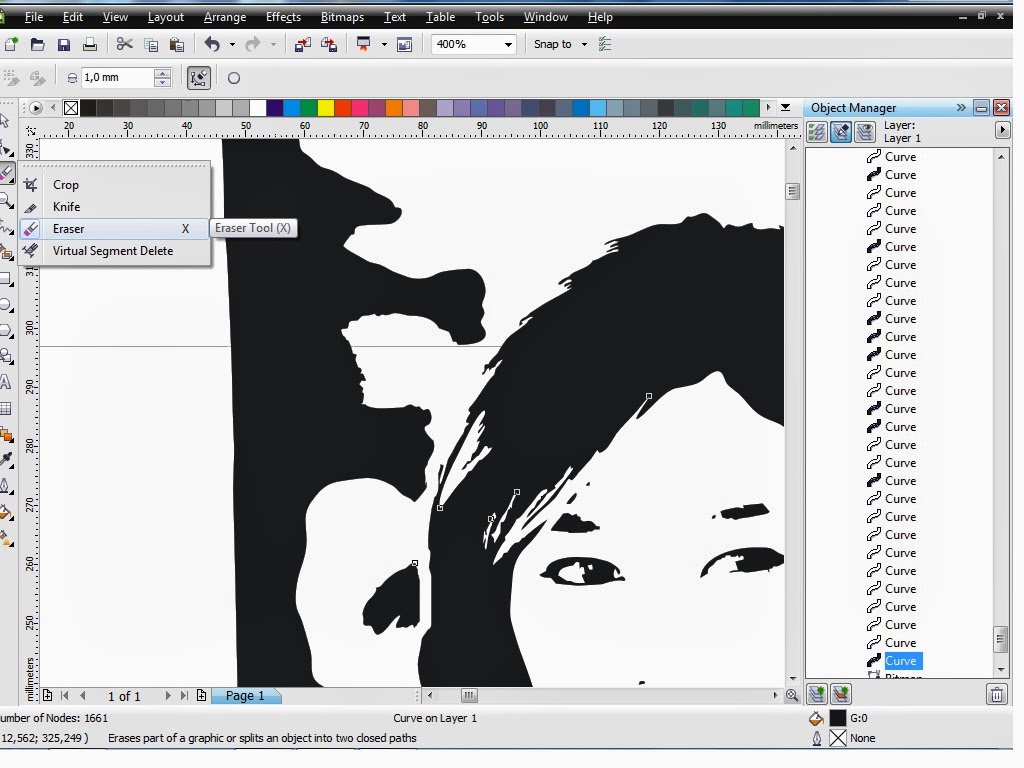 Tutorial Corel Trace Vector foto menjadi black grey